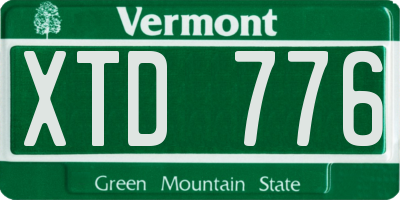 VT license plate XTD776
