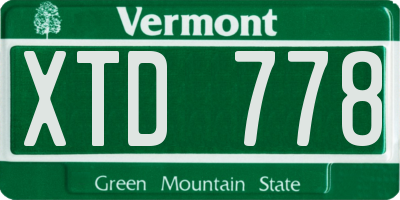 VT license plate XTD778