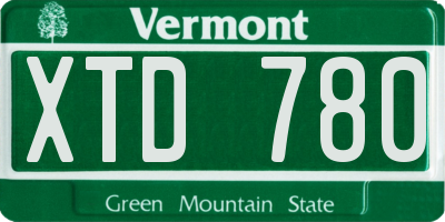 VT license plate XTD780