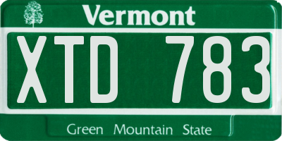 VT license plate XTD783