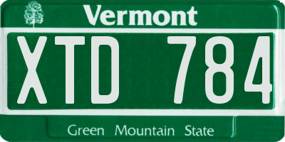 VT license plate XTD784