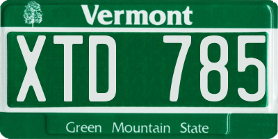 VT license plate XTD785