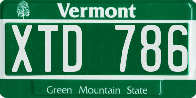 VT license plate XTD786
