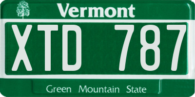VT license plate XTD787