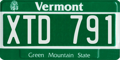 VT license plate XTD791