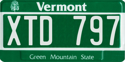 VT license plate XTD797