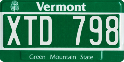 VT license plate XTD798