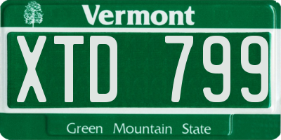 VT license plate XTD799