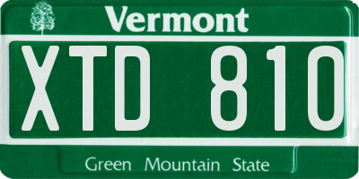VT license plate XTD810