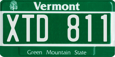 VT license plate XTD811