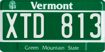 VT license plate XTD813