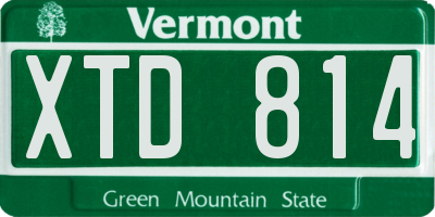 VT license plate XTD814