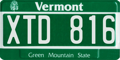 VT license plate XTD816