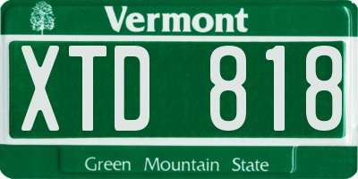 VT license plate XTD818