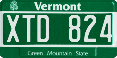 VT license plate XTD824