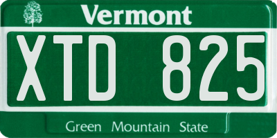 VT license plate XTD825