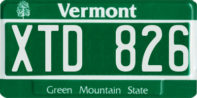 VT license plate XTD826