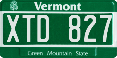 VT license plate XTD827