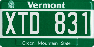 VT license plate XTD831