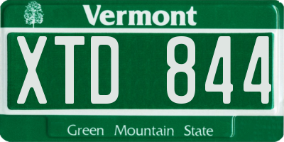 VT license plate XTD844