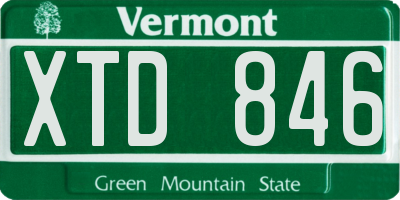 VT license plate XTD846