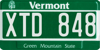 VT license plate XTD848