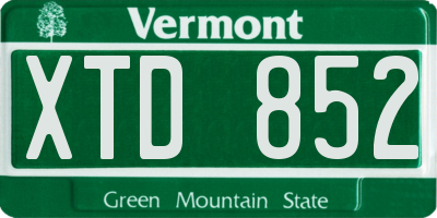 VT license plate XTD852