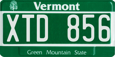 VT license plate XTD856