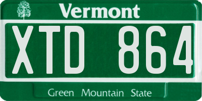 VT license plate XTD864