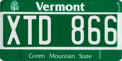 VT license plate XTD866