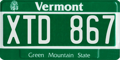 VT license plate XTD867