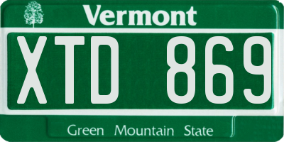 VT license plate XTD869