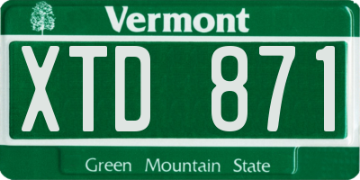 VT license plate XTD871