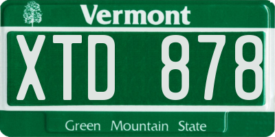 VT license plate XTD878