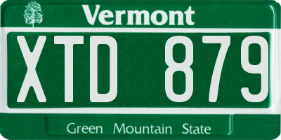 VT license plate XTD879