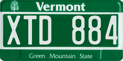 VT license plate XTD884