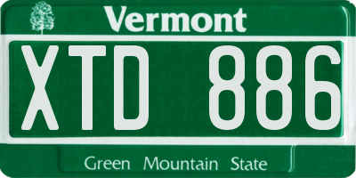 VT license plate XTD886