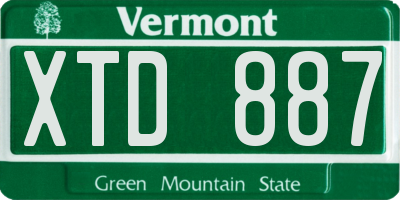 VT license plate XTD887