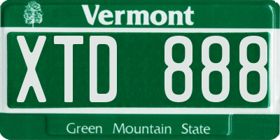 VT license plate XTD888