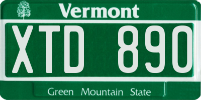 VT license plate XTD890
