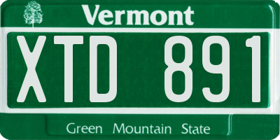 VT license plate XTD891