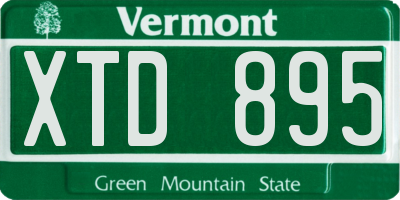 VT license plate XTD895
