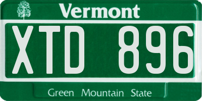 VT license plate XTD896