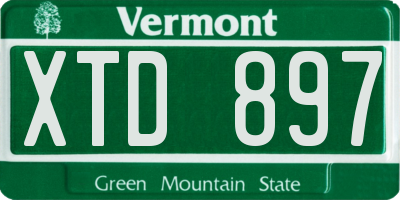 VT license plate XTD897