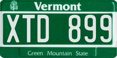 VT license plate XTD899