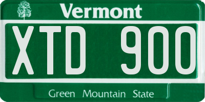 VT license plate XTD900
