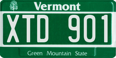 VT license plate XTD901