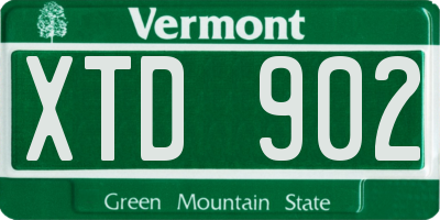 VT license plate XTD902