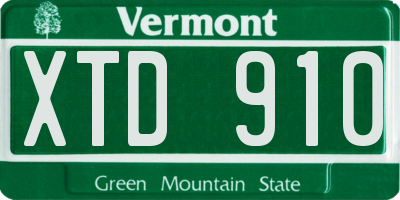 VT license plate XTD910