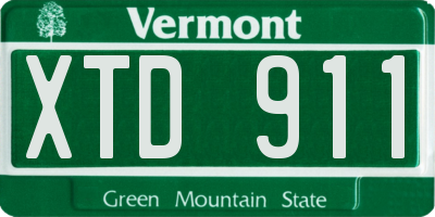 VT license plate XTD911